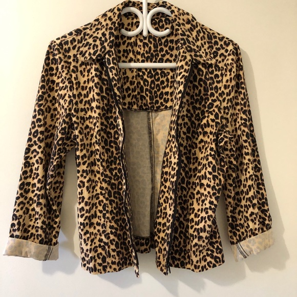 Vintage Leopard Print Zip Up Shirt - Picture 4 of 6